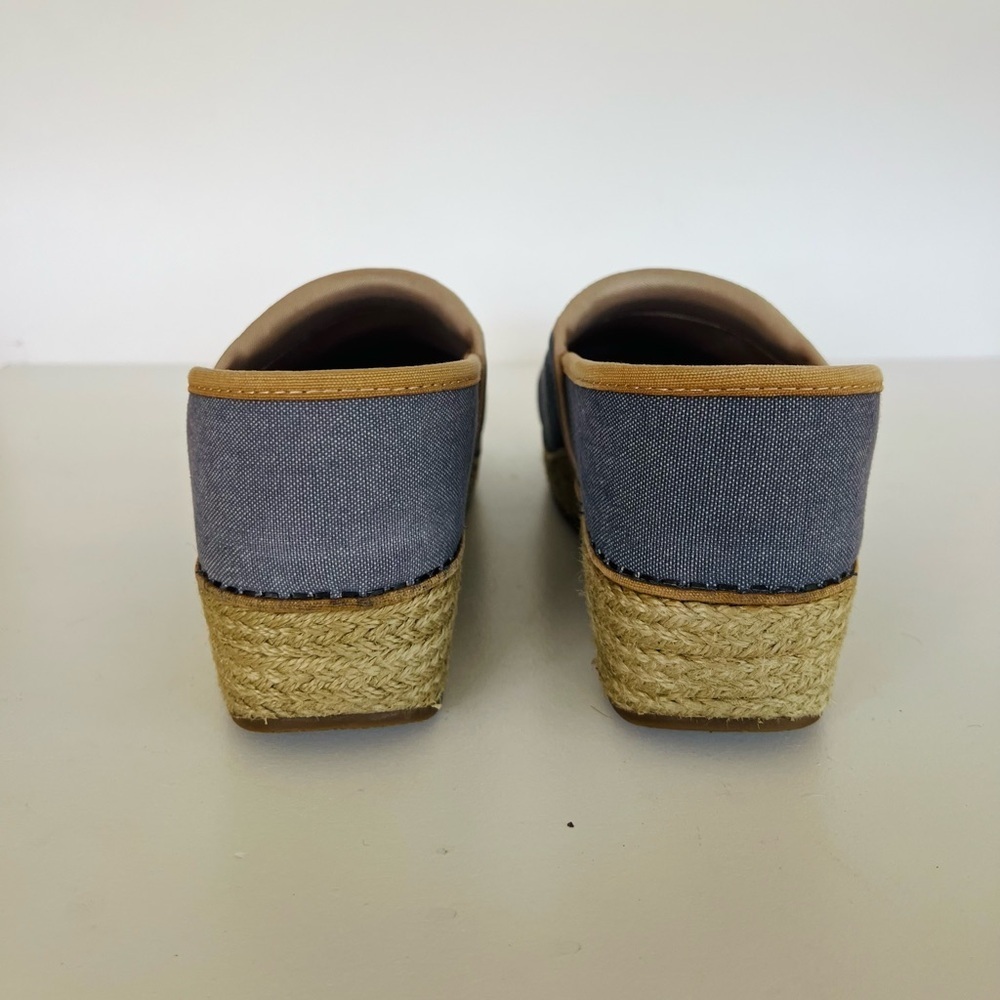 Dansko Vegan Canvas Paisley Embroidered Espadrille Mule Clogs, Blue Denim, 39 - Picture 3 of 10